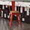 Flash Furniture 24" Red Metal Counter Stool-Teak Poly Seat CH-31320-24GB-RED-PL2T-GG - alternate 6